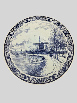 Bord Delfts blauw Molen 03 – 40 cm