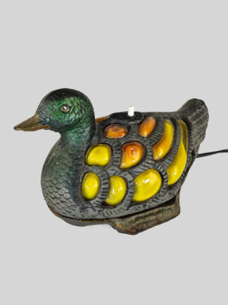 Eend Gietijzer en gekleurd glas Lamp