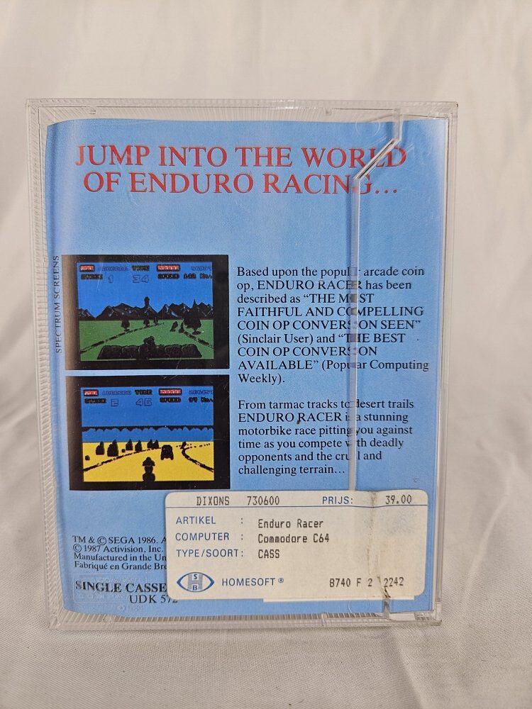 Sega Enduro Racer - Commodore 64 Game - Afbeelding 2